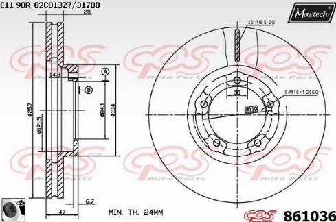 Maxtech 861036.0060 - Brake Disc autospares.lv