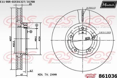 Maxtech 861036.0000 - Brake Disc autospares.lv