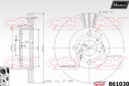 Maxtech 861030.6060 - Brake Disc autospares.lv