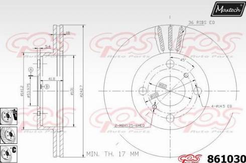 Maxtech 861030.6880 - Brake Disc autospares.lv