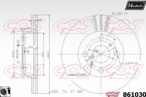 Maxtech 861030.0060 - Brake Disc autospares.lv