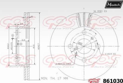 Maxtech 861030.0000 - Brake Disc autospares.lv