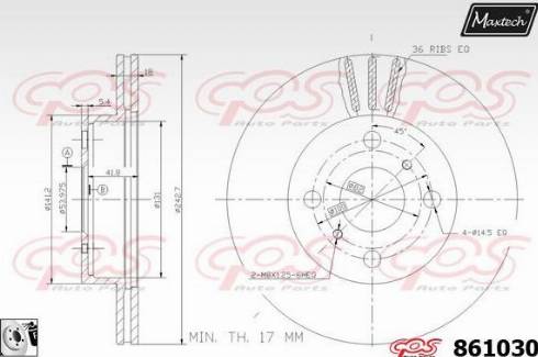 Maxtech 861030.0080 - Brake Disc autospares.lv