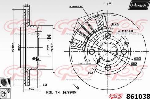 Maxtech 861038.6060 - Brake Disc autospares.lv