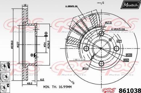 Maxtech 861038.6880 - Brake Disc autospares.lv