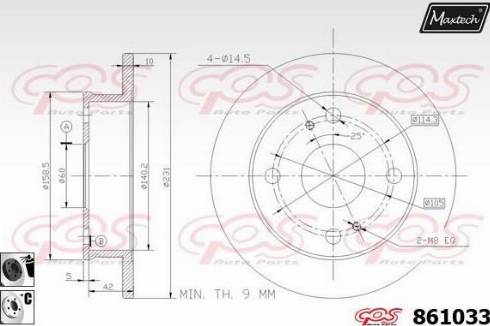 Maxtech 861033.6060 - Brake Disc autospares.lv