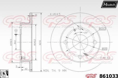 Maxtech 861033.0080 - Brake Disc autospares.lv