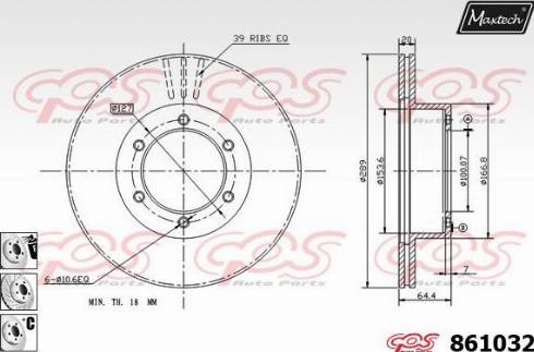 Maxtech 861032.6980 - Brake Disc autospares.lv