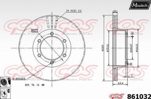 Maxtech 861032.6060 - Brake Disc autospares.lv