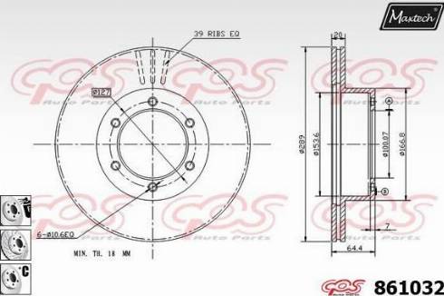 Maxtech 861032.6880 - Brake Disc autospares.lv