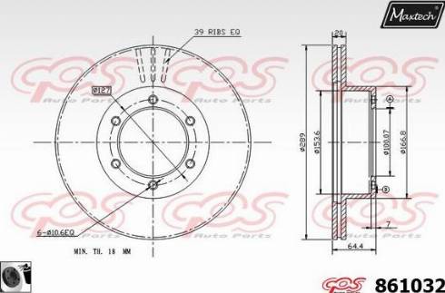 Maxtech 861032.0060 - Brake Disc autospares.lv