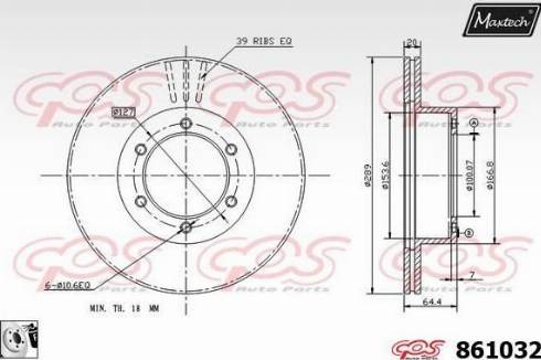 Maxtech 861032.0080 - Brake Disc autospares.lv