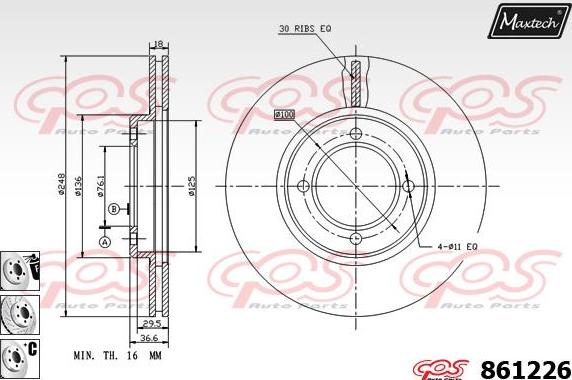 Maxtech 861032 - Brake Disc autospares.lv