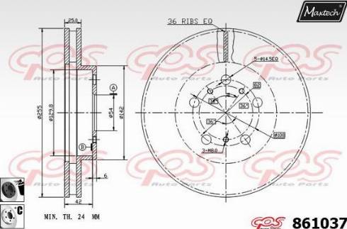 Maxtech 861037.6060 - Brake Disc autospares.lv