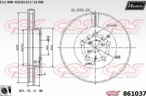 Maxtech 861037.0060 - Brake Disc autospares.lv