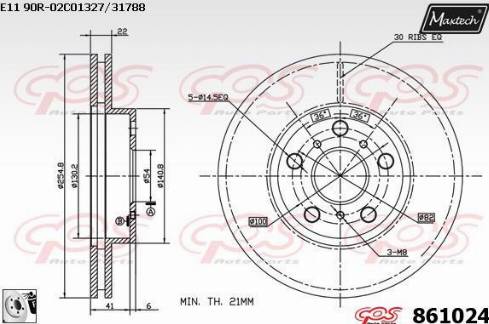 Maxtech 861024.0080 - Brake Disc autospares.lv