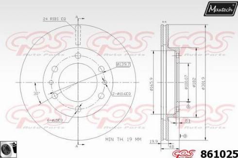 Maxtech 861025.0060 - Brake Disc autospares.lv