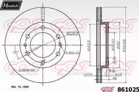 Maxtech 861025.6060 - Brake Disc autospares.lv