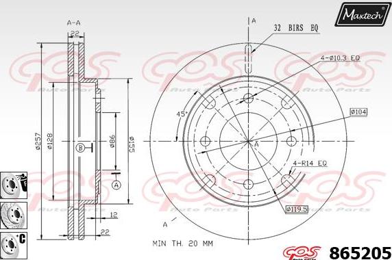 Maxtech 873599 - Brake Disc autospares.lv