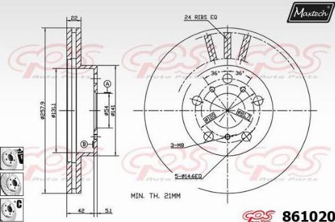 Maxtech 861020.6980 - Brake Disc autospares.lv