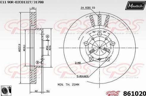 Maxtech 861020.0060 - Brake Disc autospares.lv