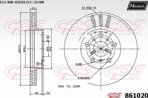 Maxtech 861020.0000 - Brake Disc autospares.lv