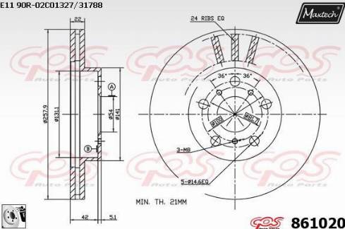 Maxtech 861020.0080 - Brake Disc autospares.lv