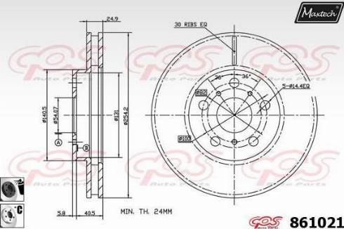 Maxtech 861021.6060 - Brake Disc autospares.lv