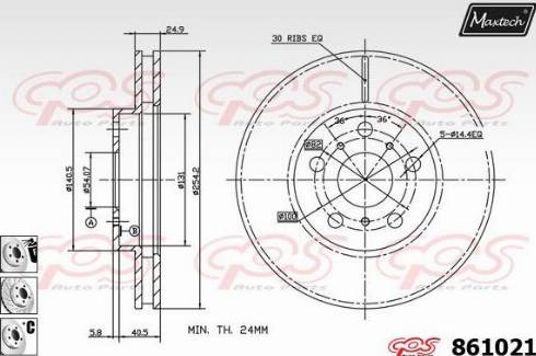 Maxtech 861021.6880 - Brake Disc autospares.lv