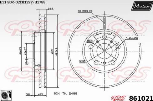 Maxtech 861021.0060 - Brake Disc autospares.lv