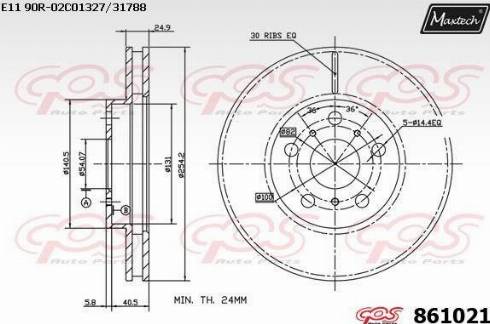 Maxtech 861021.0000 - Brake Disc autospares.lv