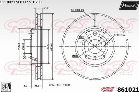 Maxtech 861021.0080 - Brake Disc autospares.lv