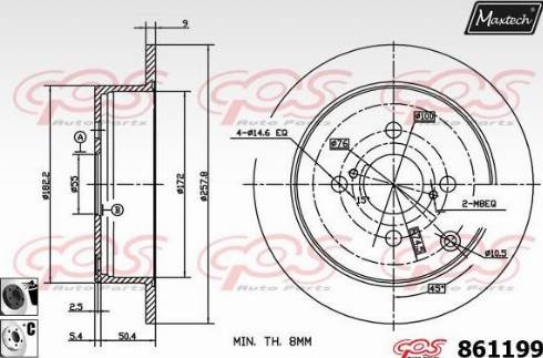 Maxtech 861199.6060 - Brake Disc autospares.lv