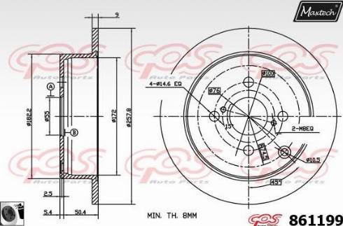 Maxtech 861199.0060 - Brake Disc autospares.lv