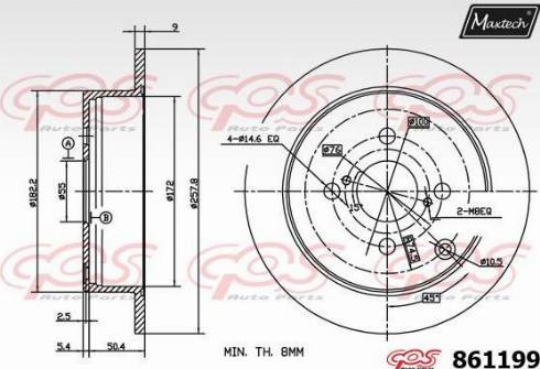 Maxtech 861199.0000 - Brake Disc autospares.lv