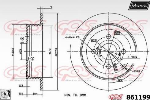 Maxtech 861199.0080 - Brake Disc autospares.lv