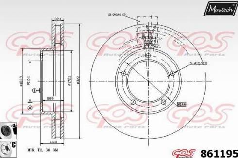 Maxtech 861195.6060 - Brake Disc autospares.lv