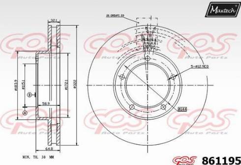 Maxtech 861195.0000 - Brake Disc autospares.lv