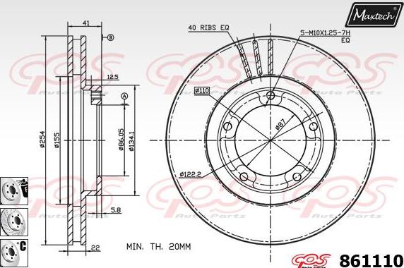 Maxtech 861195 - Brake Disc autospares.lv