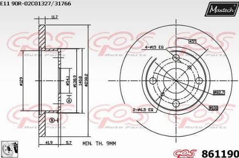 Maxtech 861190.0080 - Brake Disc autospares.lv