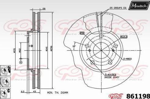 Maxtech 861198.6880 - Brake Disc autospares.lv