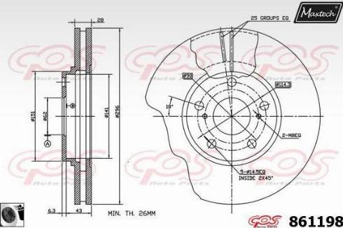 Maxtech 861198.0060 - Brake Disc autospares.lv