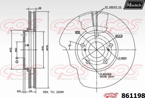 Maxtech 861198.0000 - Brake Disc autospares.lv