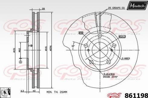 Maxtech 861198.0080 - Brake Disc autospares.lv