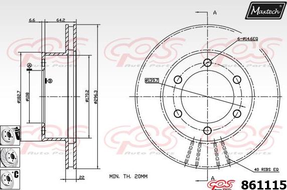 Maxtech 861198 - Brake Disc autospares.lv