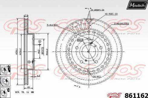 Maxtech 861162.6980 - Brake Disc autospares.lv