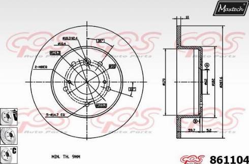 Maxtech 861104.6980 - Brake Disc autospares.lv