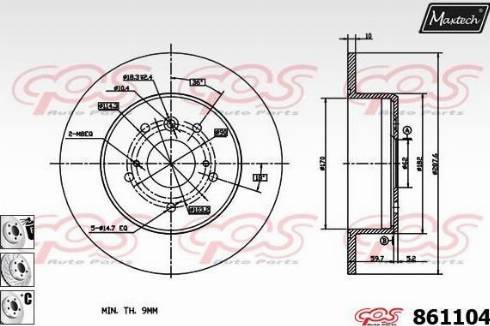 Maxtech 861104.6880 - Brake Disc autospares.lv