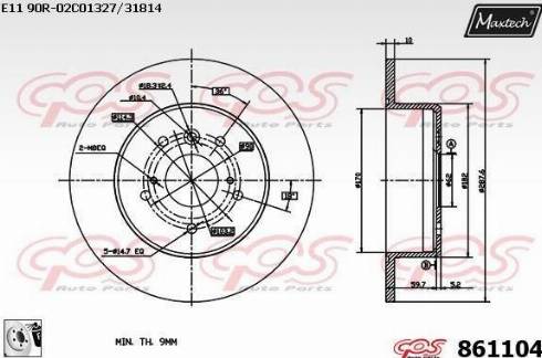 Maxtech 861104.0080 - Brake Disc autospares.lv