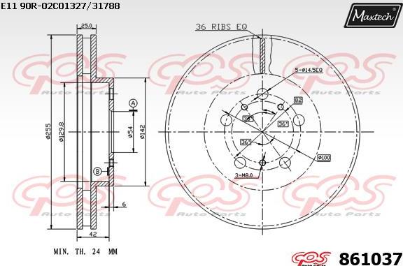 Maxtech 861104 - Brake Disc autospares.lv